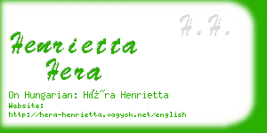 henrietta hera business card